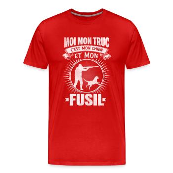 Moi mon truc version chasse humour chasseur chasse - T-shirt bio Premium Homme - rouge - Devant - Damien (186cm)