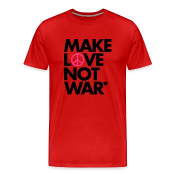 Faites l'amour pas la guerre - T-shirt bio Premium Homme - rouge - Devant - Damien (186cm)