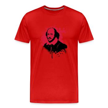 shakespeare-splat2 - Männer Premium Bio T-Shirt - Rot - Vorne - Damien (186cm)