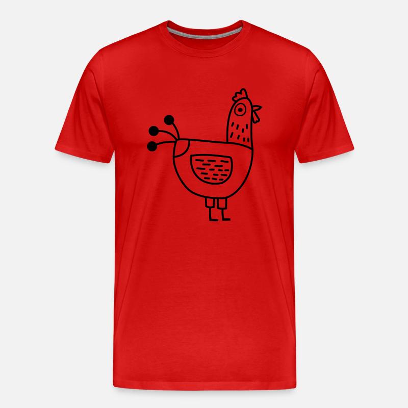 Huhn - Männer Premium Bio T-Shirt - Rot
