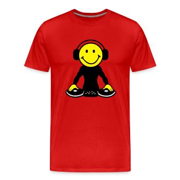 DJ - T-shirt bio Premium Homme - rouge - Devant - Damien (186cm)