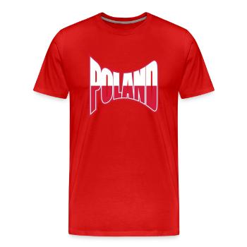 polen poland text design logo fan feiern party bal - Männer Premium Bio T-Shirt - Rot - Vorne - Damien (186cm)