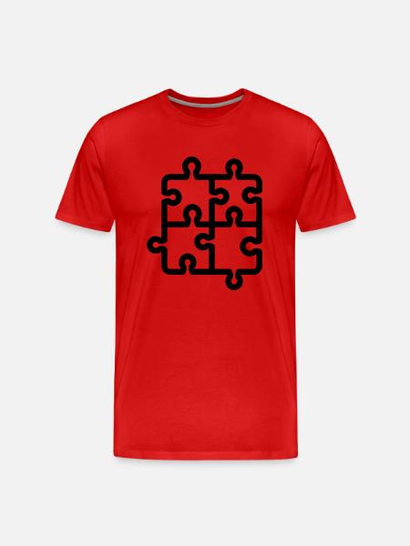 puzzle pieces - Men's Premium Organic T-Shirt - red