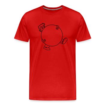 ball kugel tragen schleppen gross schwer mann figu - Männer Premium Bio T-Shirt - Rot - Vorne - Damien (186cm)