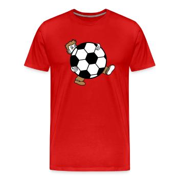 sport soccer club huge kicker goal ball ball - Men's Premium Organic T-Shirt - red - Front - Damien (186cm)