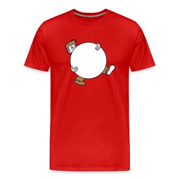 ball ball carry hauling big heavy man figu - Men's Premium Organic T-Shirt - red - Front - Damien (186cm)