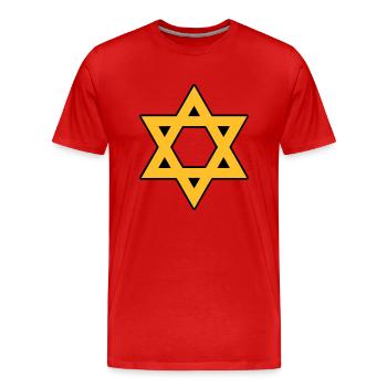 star of david - Men's Premium Organic T-Shirt - red - Front - Damien (186cm)