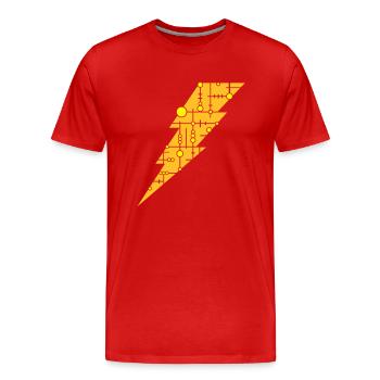 Foudre (modèle) - T-shirt bio Premium Homme - rouge - Devant - Damien (186cm)