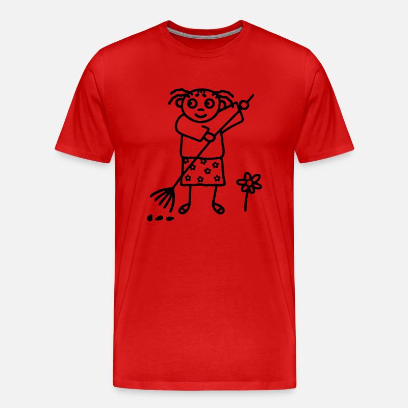 Gartenarbeit Gärtnerin - Männer Premium Bio T-Shirt - Rot