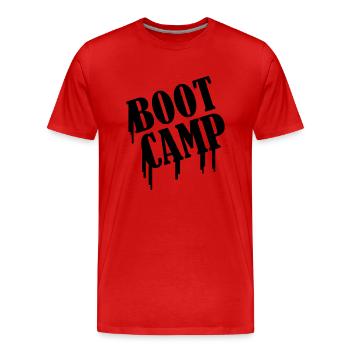 boot_camp - Men's Premium Organic T-Shirt - red - Front - Damien (186cm)