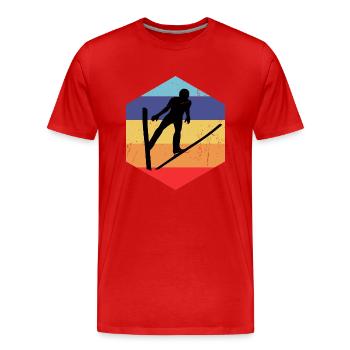 Skispringer Skispringen Wintersport Skifliegen Män - Männer Premium Bio T-Shirt - Rot - Vorne - Damien (186cm)