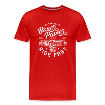 Boxermotor Series Motorrad Chopper Biker Geschenk - Männer Premium Bio T-Shirt - Rot - Vorne - Damien (186cm)