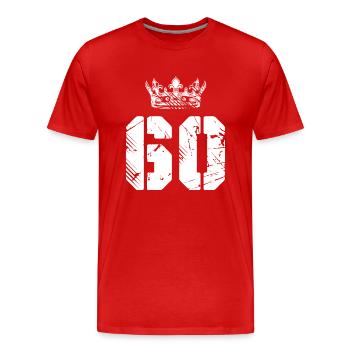 60 Couronne numérique - T-shirt bio Premium Homme - rouge - Devant - Damien (186cm)