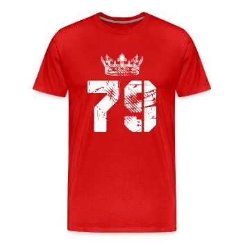 79 Number crown - Men's Premium Organic T-Shirt - red - Front - Damien (186cm)