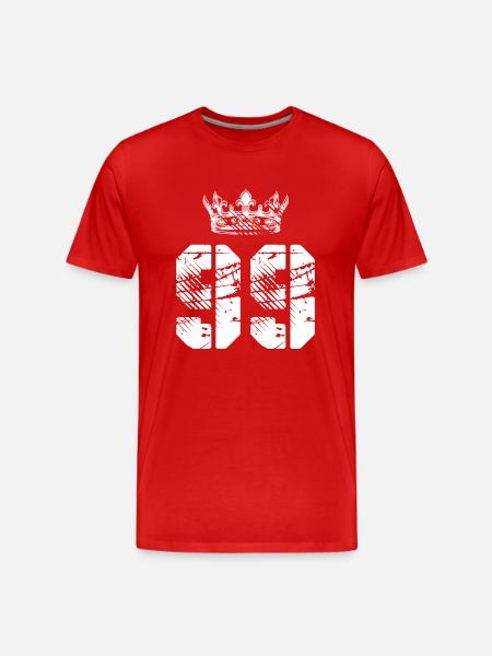 99 Couronne numérique - T-shirt bio Premium Homme - rouge