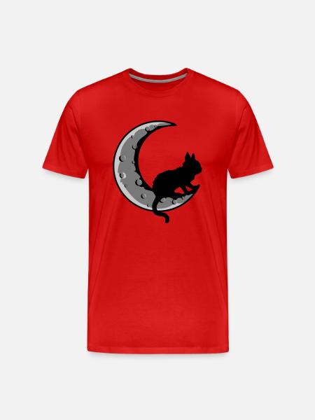 Sickle Moon Black Cat - Men's Premium Organic T-Shirt - red