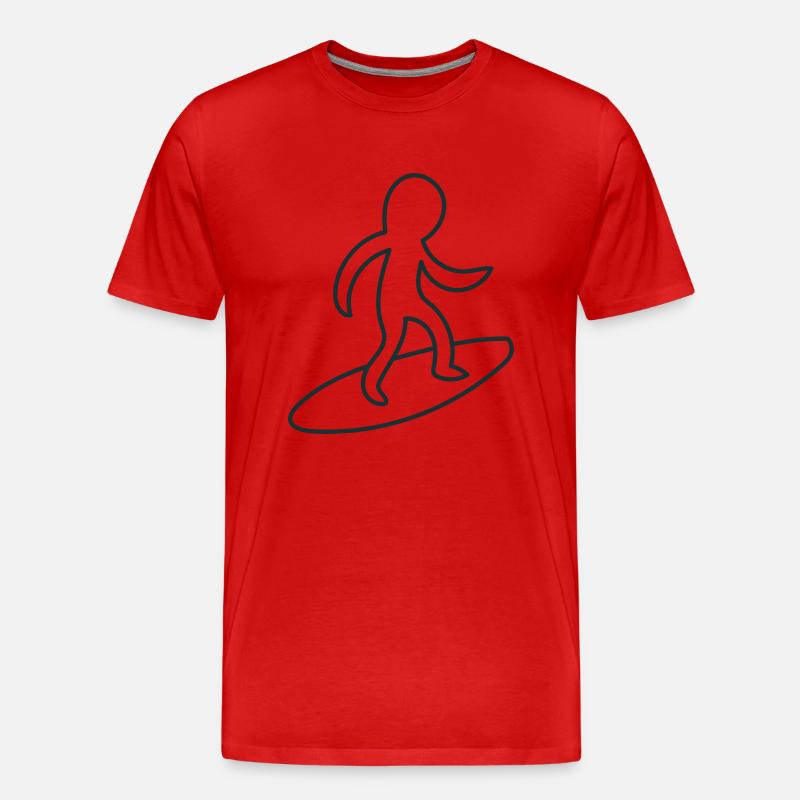 Lil Surfing Guy - Männer Premium Bio T-Shirt - Rot