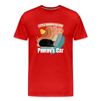 Le chat de Pavlov échec peu connu Psychologie drôle - T-shirt bio Premium Homme - rouge - Devant - Damien (186cm)