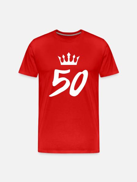 Couronne de 50 numéros - T-shirt bio Premium Homme - rouge