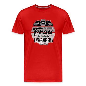 Beste LKW Fahrerin Lastkraftwagen Brummi Truck - Männer Premium Bio T-Shirt - Rot - Vorne - Damien (186cm)