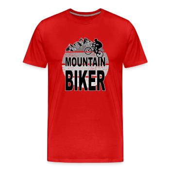 Sprüche Fahrradfahrer Mountain Biker Bikerin - Männer Premium Bio T-Shirt - Rot - Vorne - Damien (186cm)