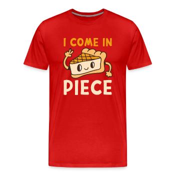 Gâteau disant drôle JE VIENS EN MORCEAU GÂTEAU AU FROMAGE - T-shirt bio Premium Homme - rouge - Devant - Damien (186cm)