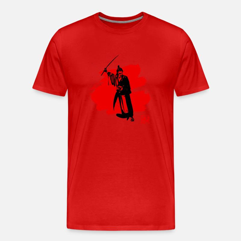 Samurai Rot - Männer Premium Bio T-Shirt - Rot