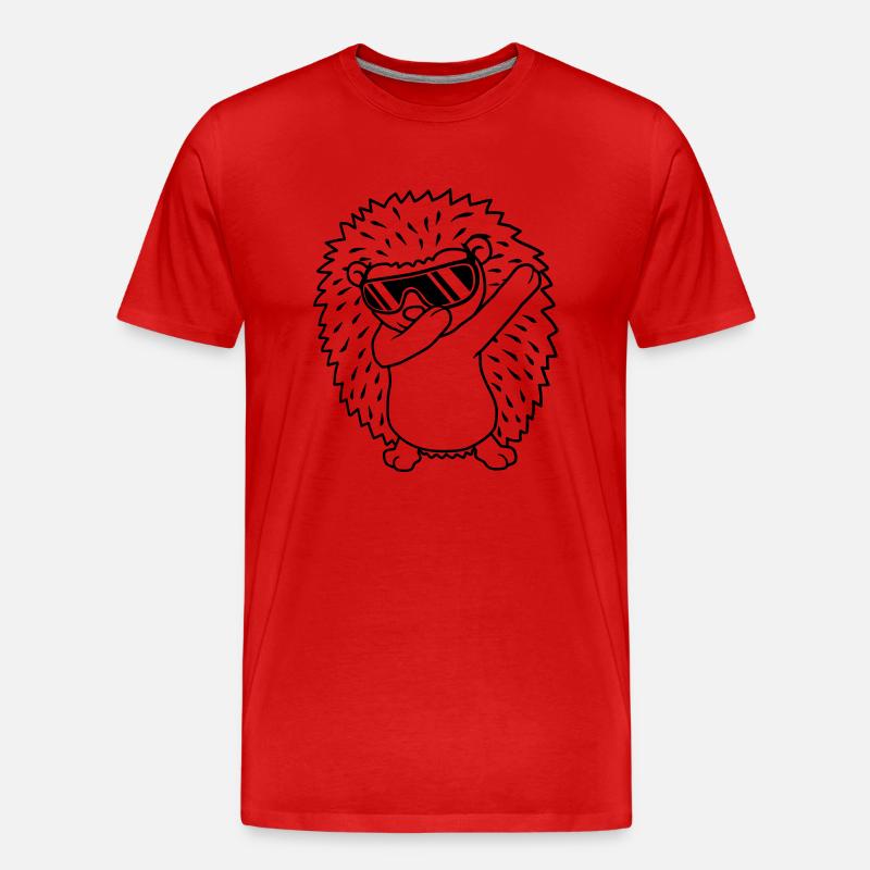 dabbing Igel dab dance - Männer Premium Bio T-Shirt - Rot
