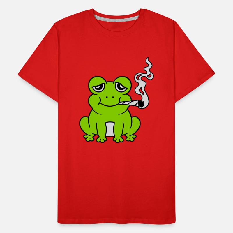 Grenouille à joint de mauvaise herbe lapidée T-shirt bio Premium Homme