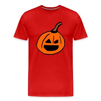 Halloween Kürbis - Männer Premium Bio T-Shirt - Rot - Vorne - Damien (186cm)