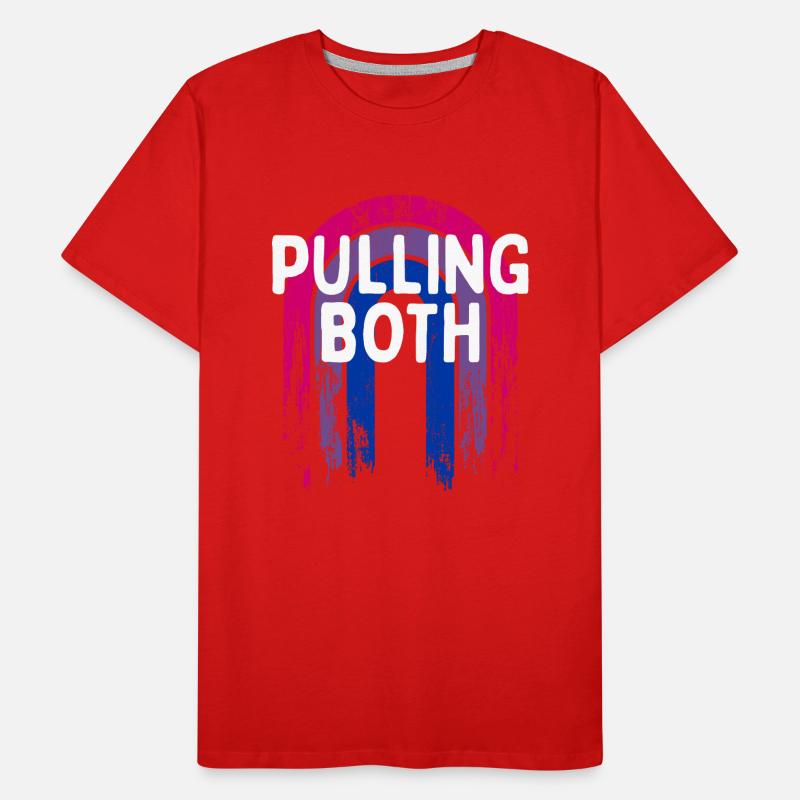 Pulling Both Bisexual LGBTQ Bi Pride Couples Funny Männer Premium Bio T-Shirt