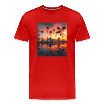 Fesselnde Sonnenuntergänge: Schönheit der Natur auf dem Display - Männer Premium Bio T-Shirt - Rot - Vorne - Damien (186cm)