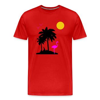 Palmen Paradise - Männer Premium Bio T-Shirt - Rot - Vorne - Damien (186cm)