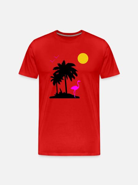 Palm Paradise - Men's Premium Organic T-Shirt - red