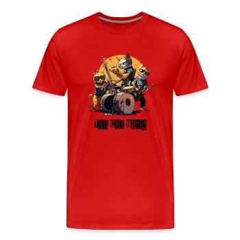 The cat band - Men's Premium Organic T-Shirt - red - Front - Damien (186cm)