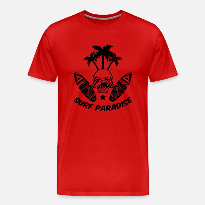 surf paradise - Männer Premium Bio T-Shirt - Rot