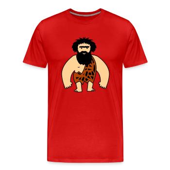 Homme des cavernes - T-shirt bio Premium Homme - rouge - Devant - Damien (186cm)