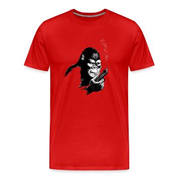 Singe - T-shirt bio Premium Homme - rouge - Devant - Damien (186cm)