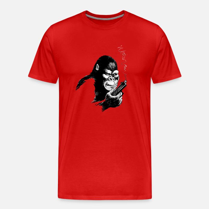 monkey - Männer Premium Bio T-Shirt - Rot