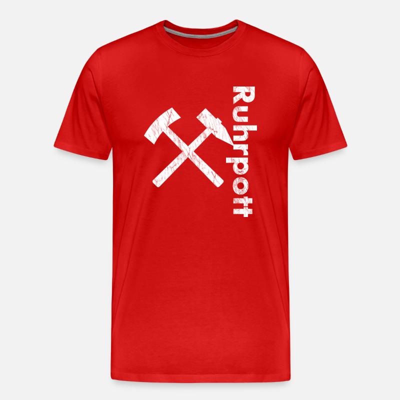 Ruhrpott Vertikal - Männer Premium Bio T-Shirt - Rot