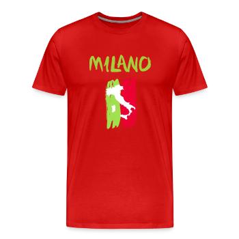 Milano Souvenir - T-shirt bio Premium Homme - rouge - Devant - Damien (186cm)