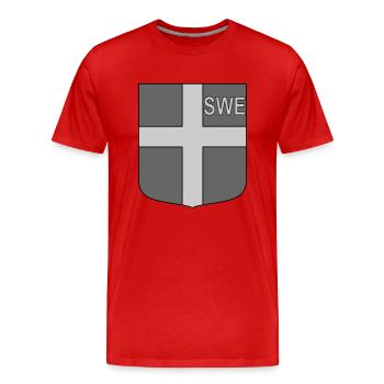 Bouclier tactique de l’ENG - T-shirt bio Premium Homme - rouge - Devant - Damien (186cm)