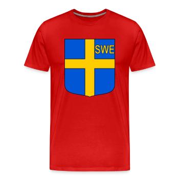 ENG-Schild - Männer Premium Bio T-Shirt - Rot - Vorne - Damien (186cm)