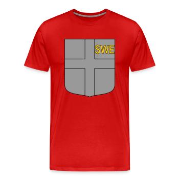 Bouclier tactique de l’ENG - T-shirt bio Premium Homme - rouge - Devant - Damien (186cm)
