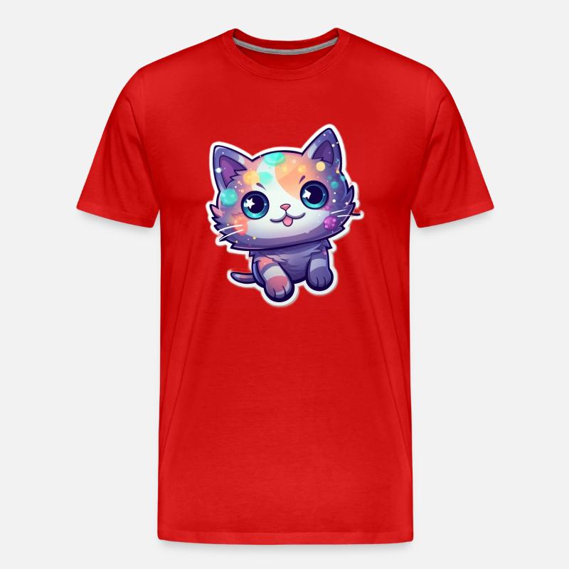 ein süßes Kätzchen - Männer Premium Bio T-Shirt - Rot
