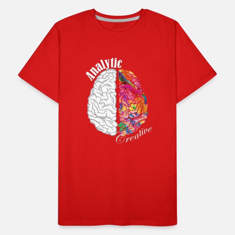 Analytic Creative Brain Left Brained Right Brained Men's Premium Organic T-Shirt