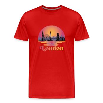 Londres Skyline Royaume-Uni Voyage - T-shirt bio Premium Homme - rouge - Devant - Damien (186cm)