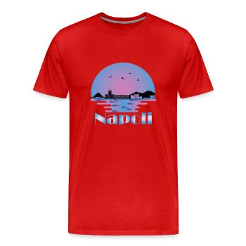 Naples Italie - Naples Italia Voyage - T-shirt bio Premium Homme - rouge - Devant - Damien (186cm)