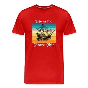 Ceci est mon bateau pirate - T-shirt bio Premium Homme - rouge - Devant - Damien (186cm)