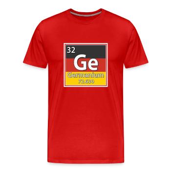 Tableau périodique des éléments germanium - T-shirt bio Premium Homme - rouge - Devant - Damien (186cm)